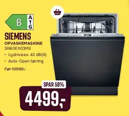 Skousen Siemens opvaskemaskine SN63EX03ME tilbud