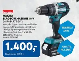 Davidsen Makita slagboremaskine 18 v tilbud