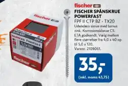 Davidsen Fischer spånskrue powerfast tilbud