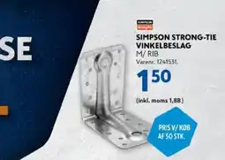 Davidsen Simpson Strong-Tie vinkelbeslag m/ rib tilbud