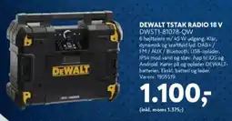 Davidsen DeWalt Tstak Radio 18 V tilbud