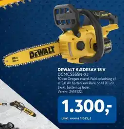 Davidsen Dewalt kædesav 18 v DCMC5565N-XJ tilbud