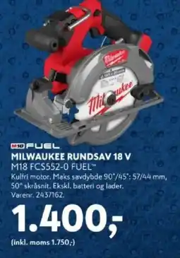 Davidsen Milwaukee rundsav 18 v tilbud