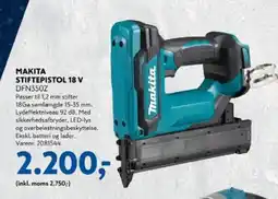 Davidsen Makita stiftepistol 18 v dfn350z tilbud
