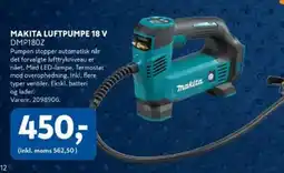 Davidsen Makita luftpumpe 18 v dmp180z tilbud