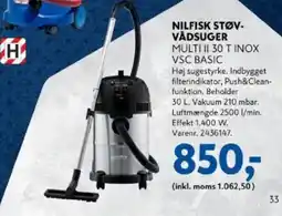 Davidsen Nilfisk støvvådsuger multi ii 30 t inox vsc basic tilbud