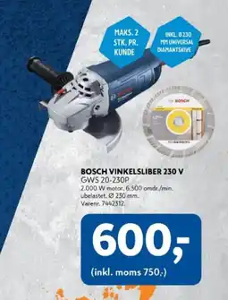 Davidsen Bosch vinkelsliber 230 v tilbud