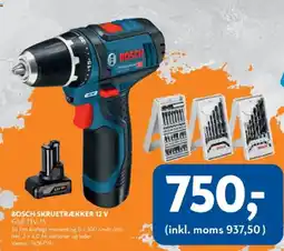 Davidsen Bosch skruetrækker 12 v tilbud