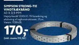 Davidsen Simpson Strong-Tie vindtrækband tilbud