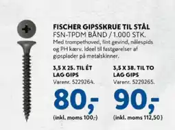 Davidsen Fischer gipsskrue til stål tilbud