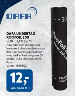 Davidsen Dafa undertag roofoil 200 tilbud