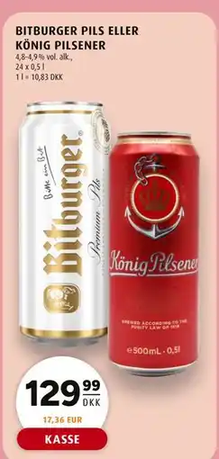 Scandinavian Park BITBURGER PILS ELLER KÖNIG PILSENER tilbud