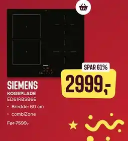 Skousen SIEMENS KOGEPLADE ED61RBSB6E tilbud