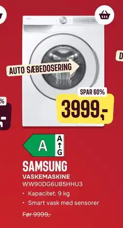 Skousen SAMSUNG VASKEMASKINE WW90DG6U85HHU3 tilbud