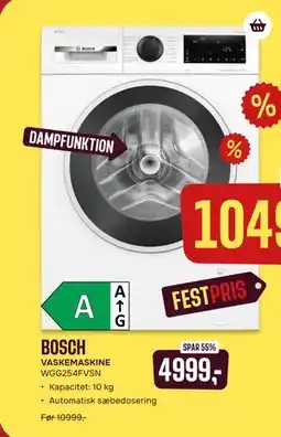 Skousen BOSCH VASKEMASKINE WGG254FVSN tilbud