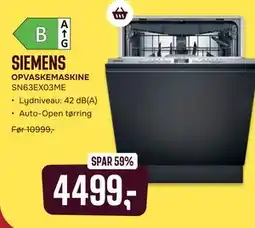 Skousen SIEMENS OPVASKEMASKINE SN63EX03ME tilbud
