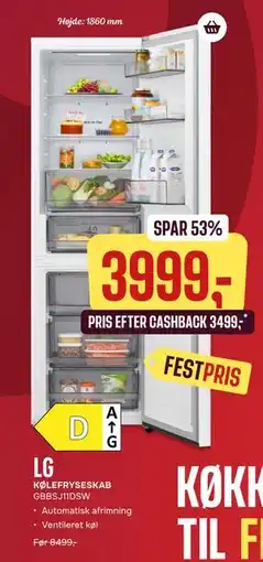 Skousen LG KØLEFRYSESKAB GBBSJ11DSW tilbud
