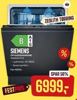 Skousen SIEMENS OPVASKEMASKINE SN65ZX17CE tilbud