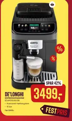 Skousen DE'LONGHI ESPRESSOMASKINE ECAM310.60.GB tilbud