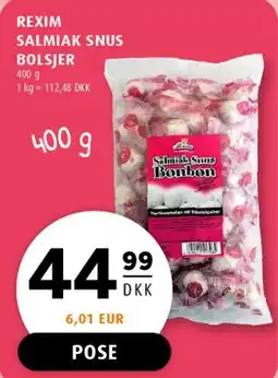 Scandinavian Park Rexim Salmiak Snus Bolsjer tilbud