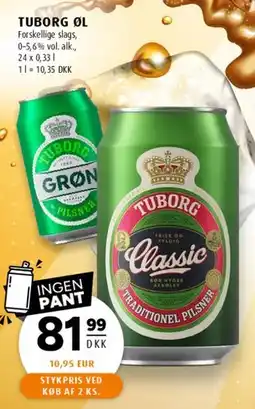 Scandinavian Park Tuborg øl (kasse) tilbud