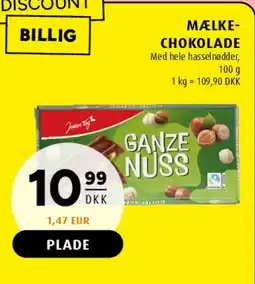 Scandinavian Park Mælke-chokolade – Ganze Nuss tilbud