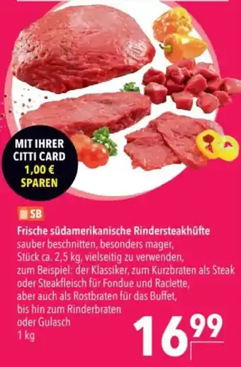 Citti SB Frische südamerikanische Rindersteakhüfte tilbud