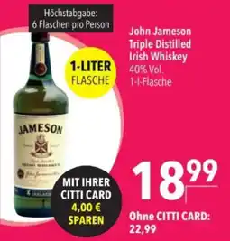 Citti John Jameson triple distilled irish whiskey tilbud