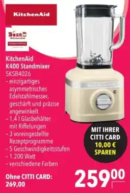Citti KitchenAid K400 Standmixer 5KSB4026 tilbud