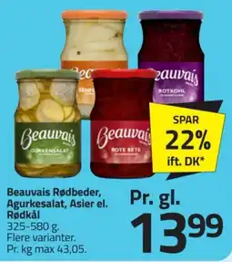 Fleggaard Beauvais Rødbeder, Agurkesalat, Asier el. Rødkål tilbud