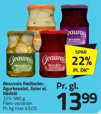 Fleggaard Beauvais Rødbeder, Agurkesalat, Asier el. Rødkål tilbud