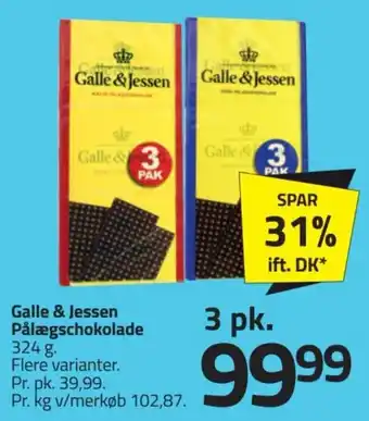 Fleggaard Galle & Jessen Pålægsschokolade tilbud
