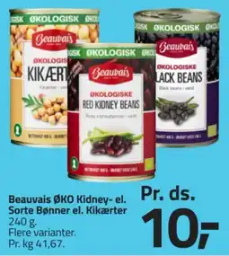 Fleggaard Beauvais ØKO Kidney- el. Sorte Bønner el. Kikærter tilbud