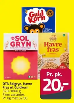 Fleggaard Ota Solgryn Havre fras el. Guldkorn tilbud