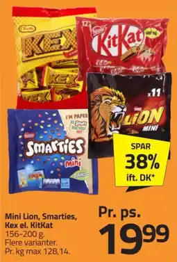 Fleggaard Mini Lion, Smarties, Kex el. KitKat tilbud