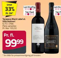 Fleggaard Tarapaca Black Label el. Villa Antinori tilbud