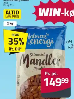 Fleggaard Naturens energi Sötmandel Mandler tilbud