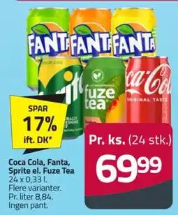 Fleggaard Coca Cola, Fanta, Sprite el. Fuze Tea tilbud