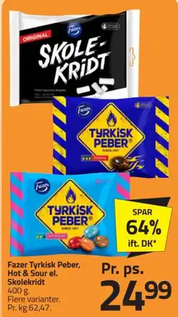 Fleggaard Fazer Tyrkisk Peber, Hot & Sour el. Skolekridt tilbud