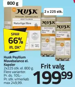 Fleggaard Husk Psyllium Mavebalance el. Kapsler tilbud