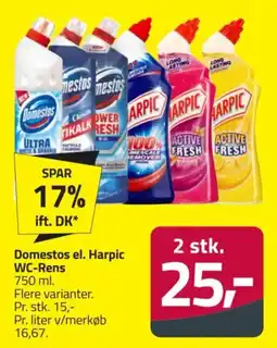 Fleggaard Domestos el. Harpic WC-Rens tilbud