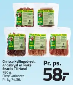 Fleggaard Chrisco Kyllingebryst, Andebryst el. Fiske Snacks Til Hund tilbud