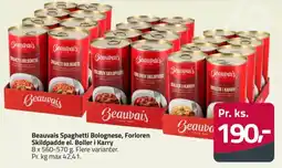 Fleggaard Beauvais Spaghetti Bolognese, Forloren Skildpadde el. Boller i Karry tilbud