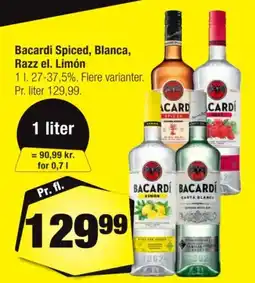 Calle Bacardi Spiced, Blanca, Razz el. Limón tilbud