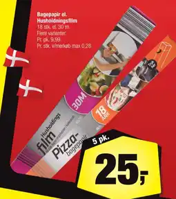 Calle Husholdningsfilm Pizza-bagepapir tilbud