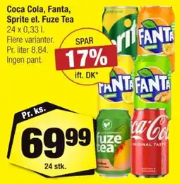 Calle Coca Cola, Fanta, Sprite el. Fuze Tea tilbud
