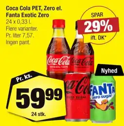 Calle Coca Cola PET Zero el. Fanta Exotic Zero tilbud