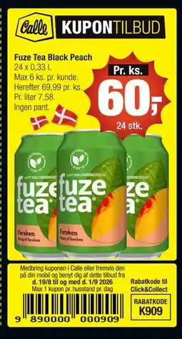 Calle Fuze Tea Black Peach tilbud