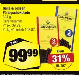 Calle Galle & Jessen Pålægschokolade tilbud