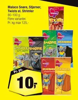 Calle Malaco Snøre, Stjerner, Twists el. Strimler tilbud